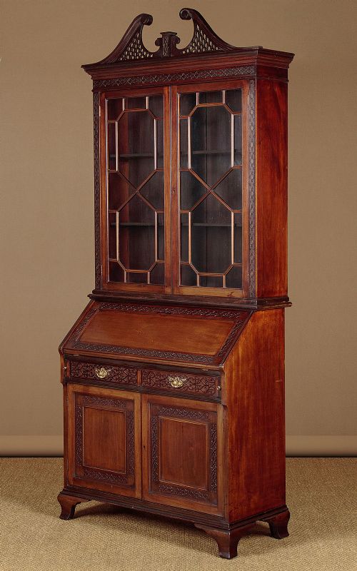 Chippendale Style Bureau Bookcase C.1920
