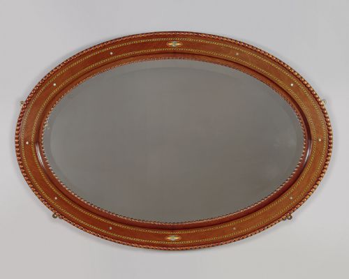 Large Oval Mahogany Mirror C.1910