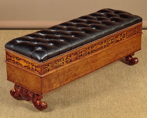 Burr Walnut Ottoman Stool C.1890