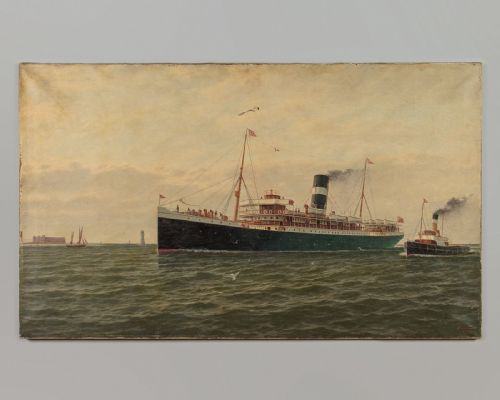 Large Painting of Ss Seti by Parker Greenwood Dated 1902