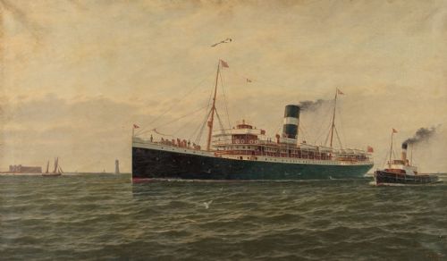 fig 1. Large Painting of SS Seti by Parker Greenwood Dated 1902