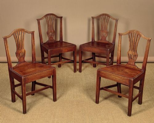 Set of Four Country Hepplewhite Dining Chairs C.1800