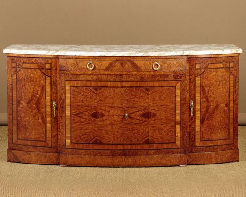 Art Deco Marble Top Bow Front Sideboard C.1930