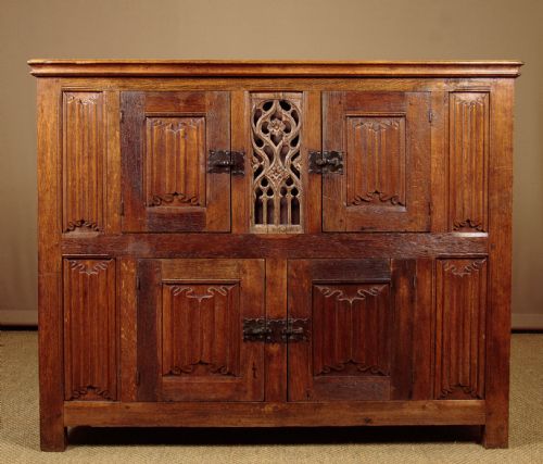 Gothic Carved Oak Side Cabinet C.1930