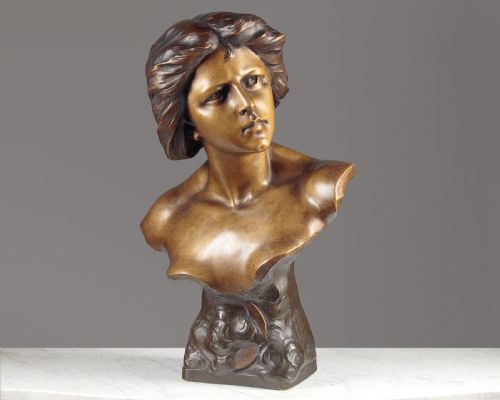 Art Nouveau Bust of a Woman by Richard Aurili C.1900