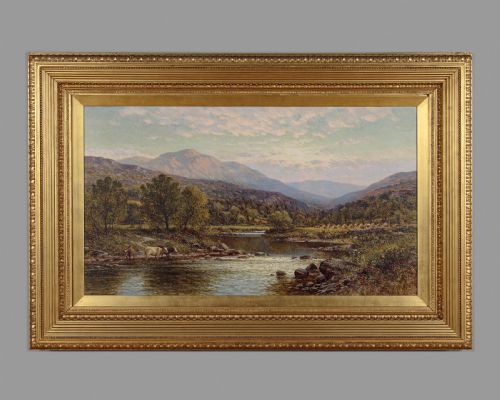 Large Snowdonia Landscape in Oil on Canvas by A.a Glendening Dated 1903