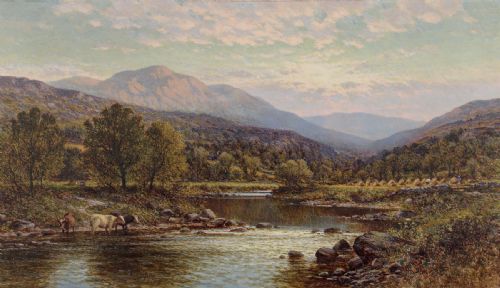 fig 1. Large Snowdonia Landscape in Oil on Canvas by A.A Glendening dated 1903