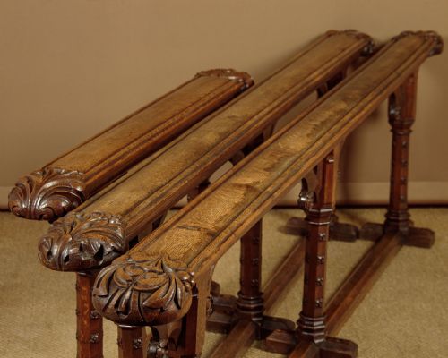 fig 1. Three Gothic Carved Oak Altar Rails Attributed to Sir George Gilbert Scott c.1870