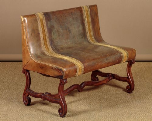 Small Art Deco Leather Seat C.1930