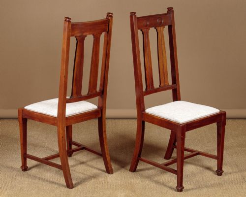 SET OF 6 SCOTTISH ARTS CRAFTS DINING CHAIRS C1910 - ADDITIONAL PHOTO 1