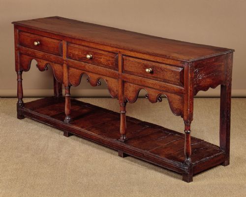 Long 18th.c. Oak Dresser Base C.1740