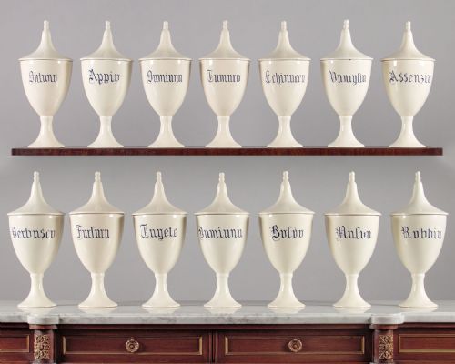 14 Large Italian Apothecary Jars C.1910