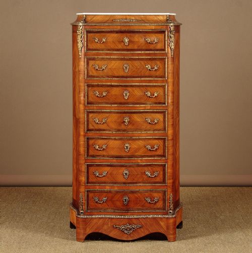 Narrow Louis Xv Style Secretaire Abattant C.1920