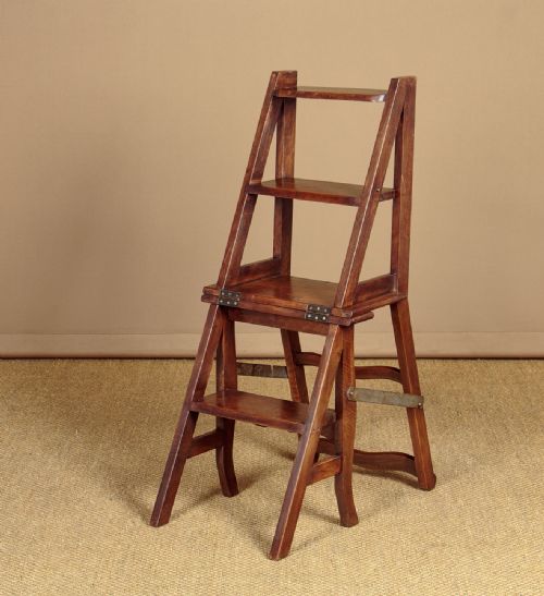Metamorphic Library Steps and Side Chair C.1900