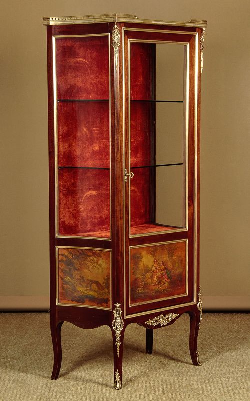 Narrow Painted & Brass Mounted Vitrine C.1930