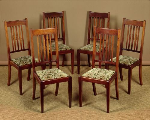 Set of Six Walnut Dining Chairs C.1910