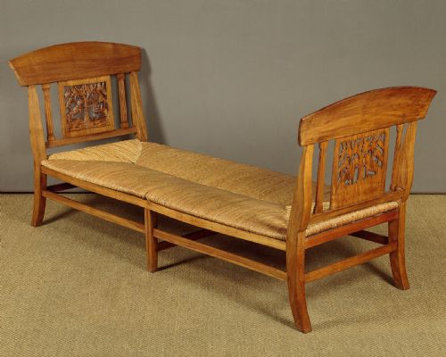 Long Cherrywood Window Seat C.1900