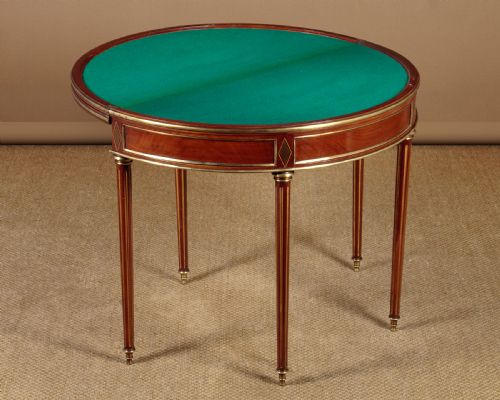 BRASS MOUNTED DOUBLE FOLD OVER GAMES SUPPER TABLE C1920 - ADDITIONAL PHOTO 2