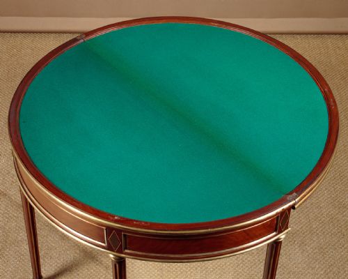 BRASS MOUNTED DOUBLE FOLD OVER GAMES SUPPER TABLE C1920 - ADDITIONAL PHOTO 5