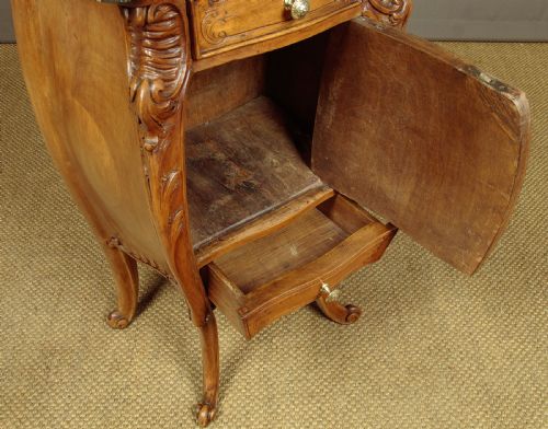 PAIR OF WALNUT BOMBE SIDE CABINETS C1900 - ADDITIONAL PHOTO 10