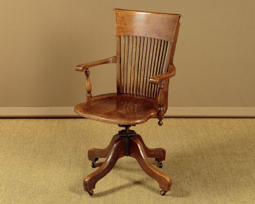 Revolving Oak Desk Chair C.1920