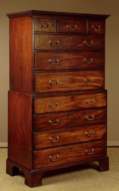 fig 1. George III Mahogany Secretaire Chest on Chest c.1800