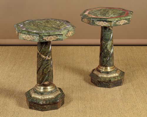 Pair of Art Deco Marble Pedestal Tables C.1930
