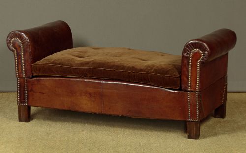 Small Leather Daybed C.1930