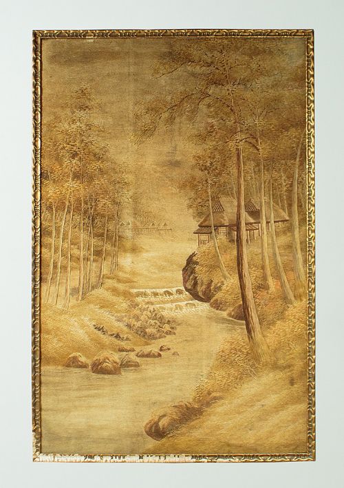 Large Japanese Embroidery Panel C.1920