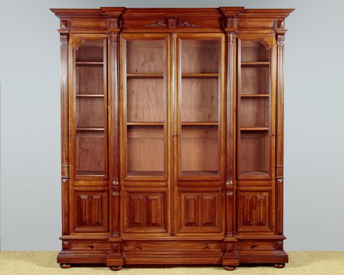 Four Door Walnut Bookcase C.1910