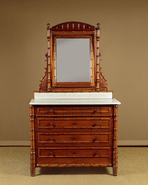 Faux Bamboo Dressing Table Chest of Drawers C.1890