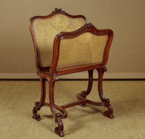 Walnut & Canework Folio Stand C.1900