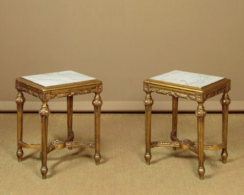 Pair of Low Gilded Side Tables C.1930
