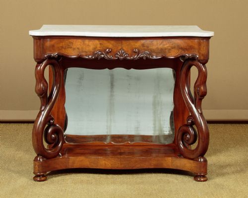 Marble Top Console Table with Swan Neck Supports C.1860