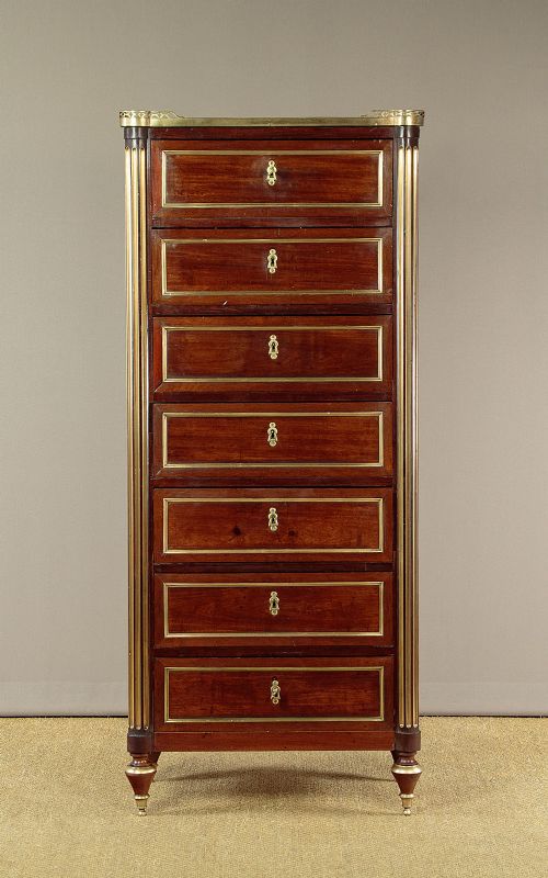 Brass Mounted Mahogany Semainier Chest of Drawers C.1840