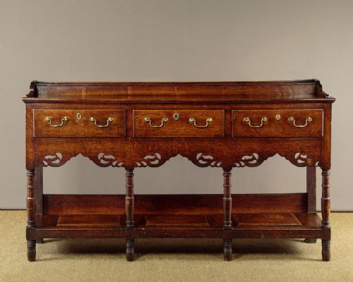 Small Welsh Oak Potboard Dresser Base C.1790