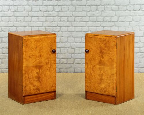 Pair of Art Deco Burr Walnut Bedside Cabinets C.1930