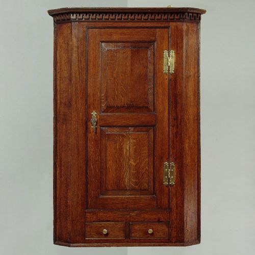 Oak Corner Cabinet with Secret Compartment C.1800