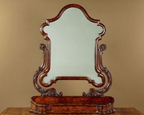 Large Walnut Dressing Table Mirror C.1860
