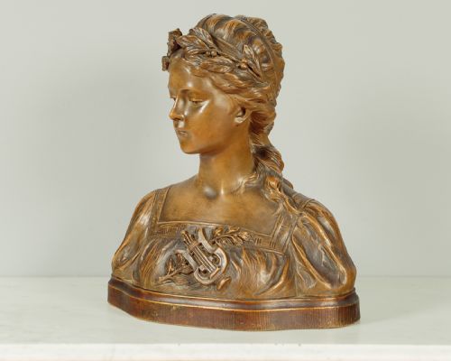 Terracotta Bust of a Woman by Gustave Van Vaerenberg C.1920