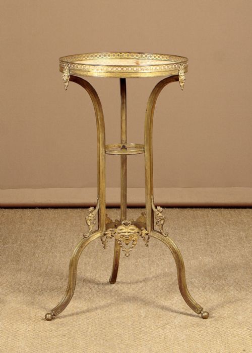 Brass & Marble Top Wine Table C.1910