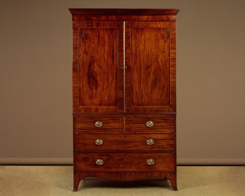Mahogany Linen Press C.1810