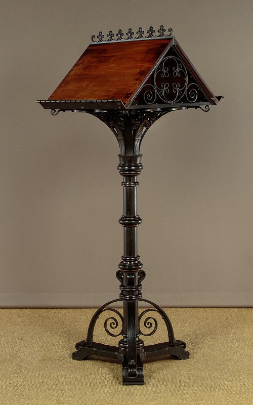 Gothic Revival Wrought Iron Lectern C.1870