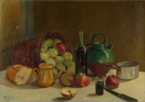 LARGE STILL LIFE OIL PAINTING DATED 1927 - ADDITIONAL PHOTO 1