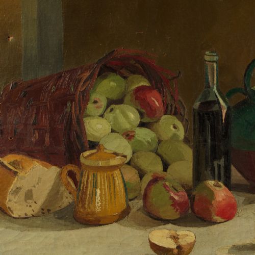LARGE STILL LIFE OIL PAINTING DATED 1927 - ADDITIONAL PHOTO 2