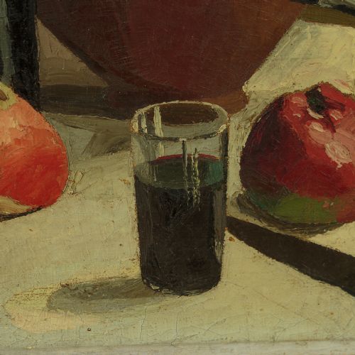 LARGE STILL LIFE OIL PAINTING DATED 1927 - ADDITIONAL PHOTO 5