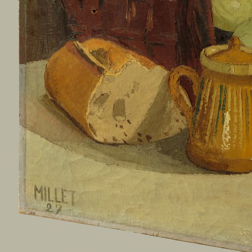 LARGE STILL LIFE OIL PAINTING DATED 1927 - ADDITIONAL PHOTO 8