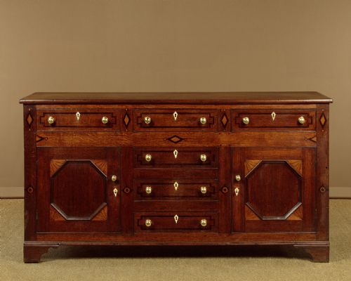Inlaid Oak Anglesey Welsh Dresser Base C.1860