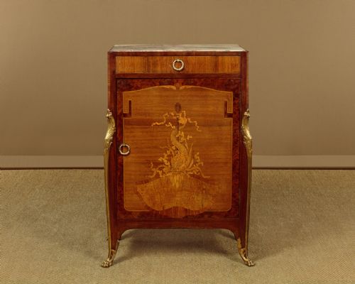 Louis Xv Style Marquetry Inlaid Side Cabinet C.1930