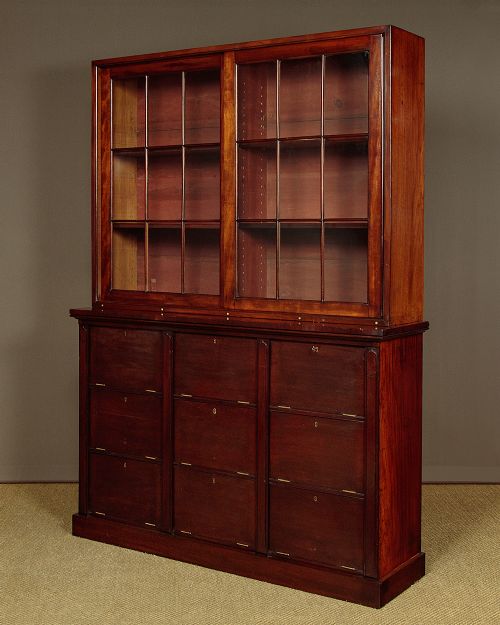 Office Bookcase with Sliding Doors C.1890